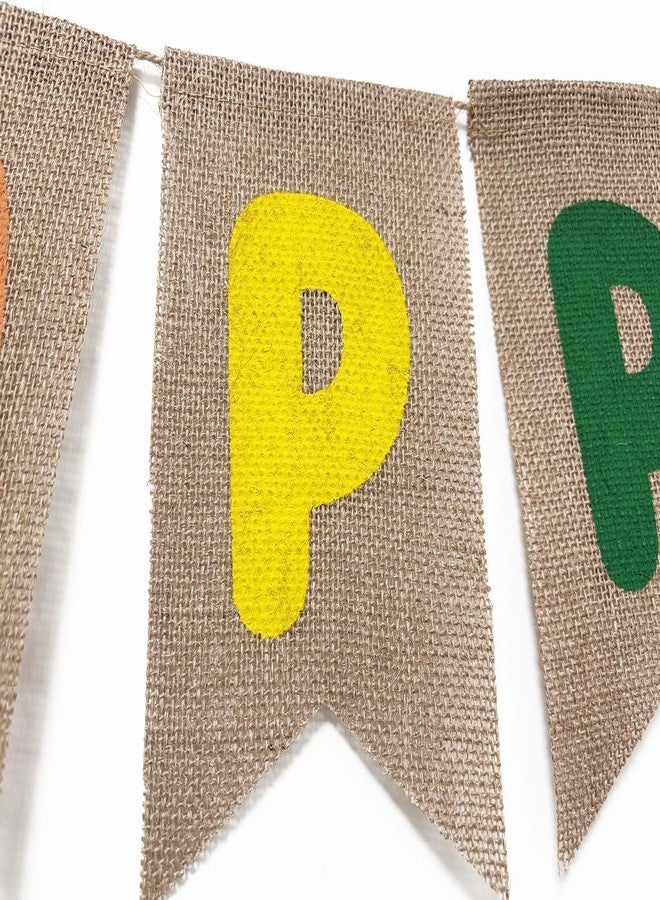 CROWNOS Burlap Rainbow Happy Birthday Banner Sign Garland, Prestrung, Colorful Kids Happy Birthday Party Decorations - Image 3